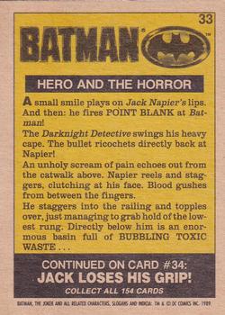 1989 O-Pee-Chee Batman Movie #33 Hero and the Horror Back