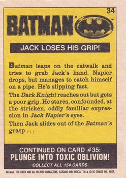 1989 O-Pee-Chee Batman Movie #34 Jack Loses His Grip! Back