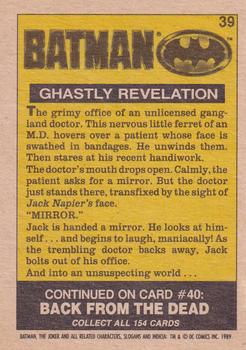 1989 O-Pee-Chee Batman Movie #39 Ghastly Revelation Back