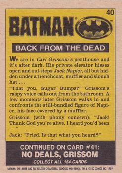 1989 O-Pee-Chee Batman Movie #40 Back from the Dead Back
