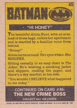 1989 O-Pee-Chee Batman Movie #45 Hi Honey! Back