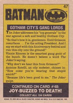 1989 O-Pee-Chee Batman Movie #47 Gotham City's Gang Lords Back