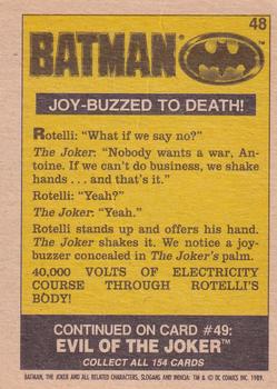1989 O-Pee-Chee Batman Movie #48 Joy-Buzzed to Death! Back