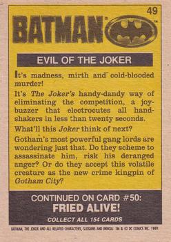 1989 O-Pee-Chee Batman Movie #49 Evil of the Joker Back