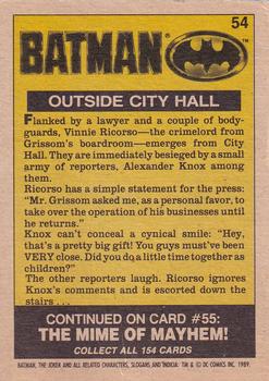 1989 O-Pee-Chee Batman Movie #54 Outside City Hall Back