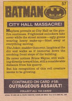 1989 O-Pee-Chee Batman Movie #57 City Hall Massacre! Back