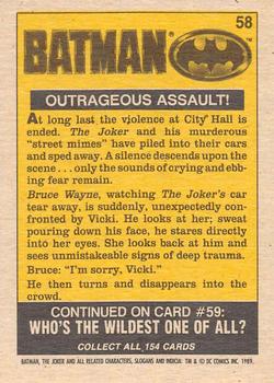 1989 O-Pee-Chee Batman Movie #58 Outrageous Assault! Back