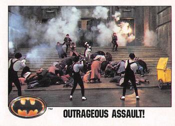 1989 O-Pee-Chee Batman Movie #58 Outrageous Assault! Front