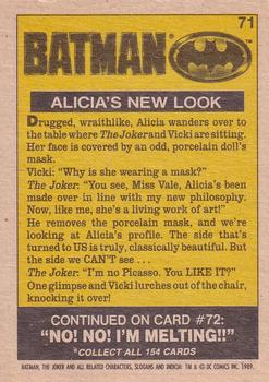 1989 O-Pee-Chee Batman Movie #71 Alicia's New Look Back