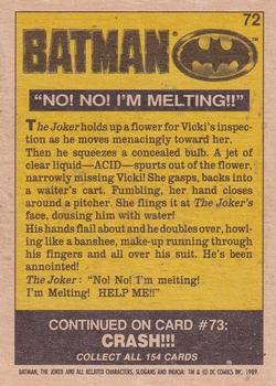 1989 O-Pee-Chee Batman Movie #72 No! No! I'm Melting!! Back