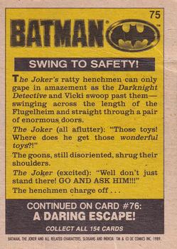 1989 O-Pee-Chee Batman Movie #75 Swing to Safety! Back