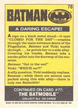 1989 O-Pee-Chee Batman Movie #76 A Daring Escape! Back