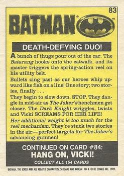 1989 O-Pee-Chee Batman Movie #83 Death-Defying Duo! Back