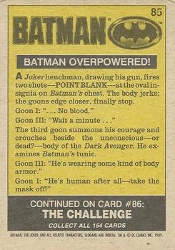 1989 O-Pee-Chee Batman Movie #85 Batman Overpowered! Back