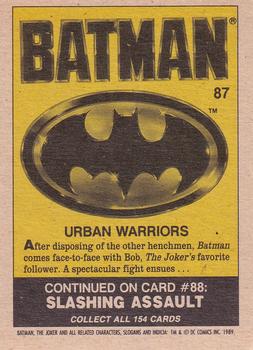 1989 O-Pee-Chee Batman Movie #87 Urban Warriors Back