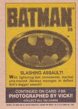 1989 O-Pee-Chee Batman Movie #88 Slashing Assault! Back