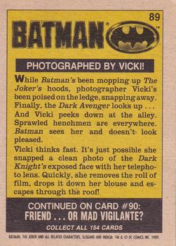 1989 O-Pee-Chee Batman Movie #89 Photographed by Vicki! Back