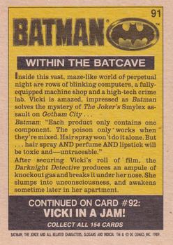 1989 O-Pee-Chee Batman Movie #91 Within the Batcave Back