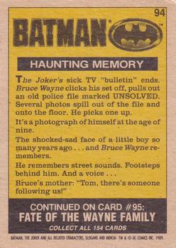 1989 O-Pee-Chee Batman Movie #94 Haunting Memory Back