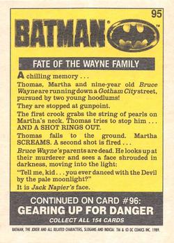 1989 O-Pee-Chee Batman Movie #95 Fate of the Wayne Family Back