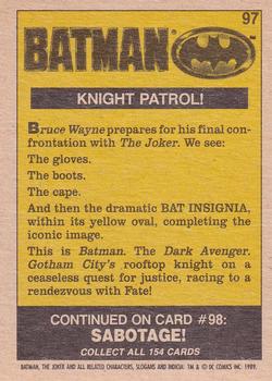 1989 O-Pee-Chee Batman Movie #97 Knight Patrol! Back