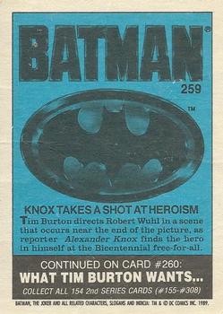 1989 O-Pee-Chee Batman Movie #259 Knox Takes a Shot at Heroism Back