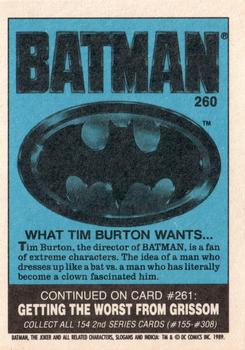 1989 O-Pee-Chee Batman Movie #260 What Tim Burton Wants... Back