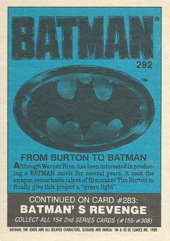 1989 O-Pee-Chee Batman Movie #282 From Burton to Batman Back