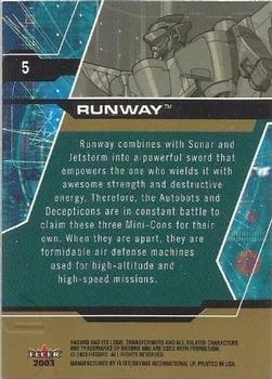 2003 Fleer Transformers Armada - Gold #5 Runway Back