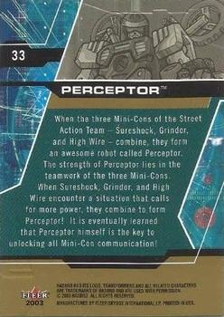 2003 Fleer Transformers Armada - Gold #33 Perceptor Back