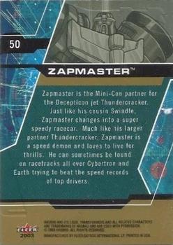 2003 Fleer Transformers Armada - Gold #50 Zapmaster Back