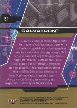 2003 Fleer Transformers Armada - Gold #51 Galvatron Back