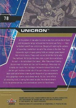 2003 Fleer Transformers Armada - Gold #78 Unicron Back