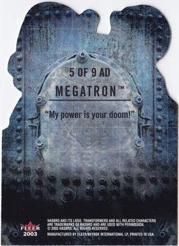 2003 Fleer Transformers Armada - Die Cuts #5AD Megatron Back