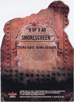 2003 Fleer Transformers Armada - Die Cuts #9AD Smokescreen Back