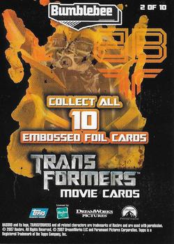 2007 Topps Transformers Movie - Embossed Foil #2 Bumblebee Back