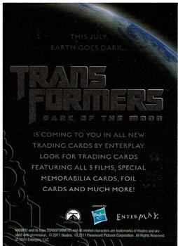 2011 Enterplay Transformers: Dark of the Moon #NNO Transformers Promo Back