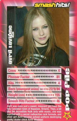 2003 Top Trumps Smash Hits! Popstars 2 #NNO Avril Lavigne Front