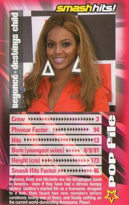 2003 Top Trumps Smash Hits! Popstars 2 #NNO Beyonce / Destiny's Child Front