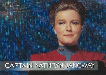 1995 SkyBox Star Trek: Voyager Season One Series One - Spectra-Etch Crew #S1 Captain Kathryn Janeway Front