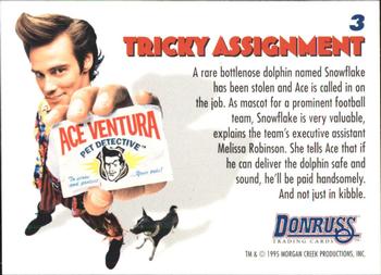 1995 Donruss Ace Ventura: When Nature Calls #3 Tricky Assignment Back