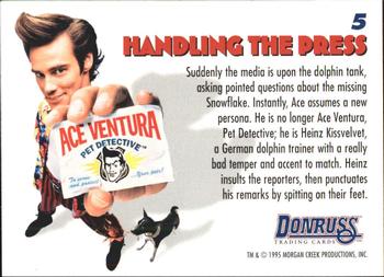 1995 Donruss Ace Ventura: When Nature Calls #5 Handling the Press Back