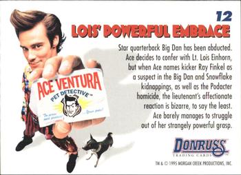 1995 Donruss Ace Ventura: When Nature Calls #12 Lois' Powerful Embrace Back