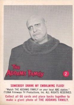1964 Donruss The Addams Family #2 Somebody Drank My Embalming Fluid! Front
