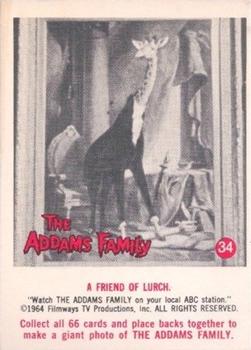 1964 Donruss The Addams Family #34 A Friend of Lurch Front