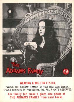 1964 Donruss The Addams Family #49 Weaving a Wig for Fester Front