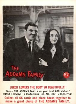 1964 Donruss The Addams Family #57 Lurch Lowers the Body so Beautifully Front