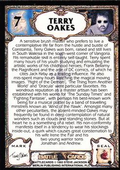 1994 Merlin BattleCards #7 Terry Oakes Back