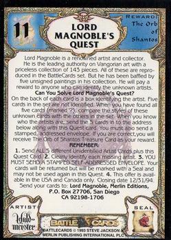 1994 Merlin BattleCards #11 Lord Magnoble's Quest Back