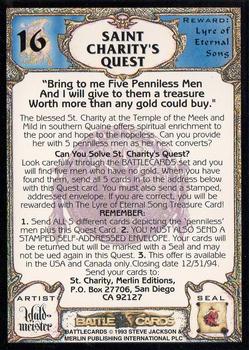 1994 Merlin BattleCards #16 Saint Charity's Quest Back